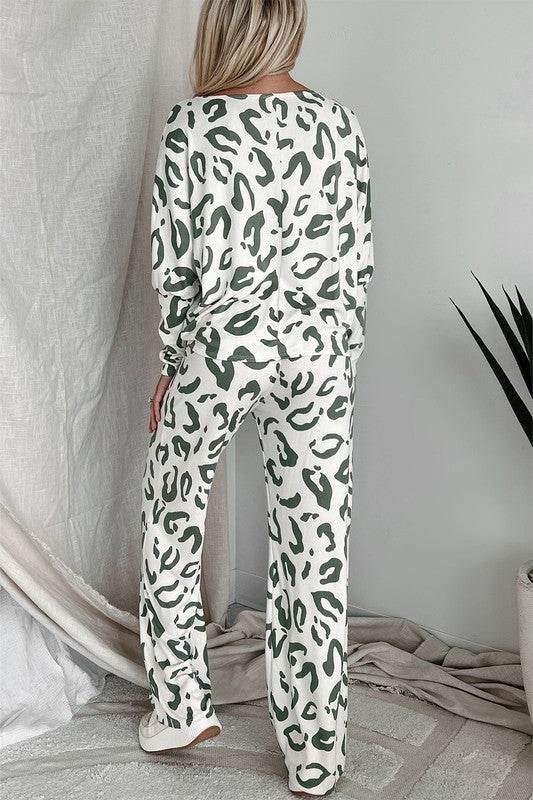 Leopard Animal Print Long Sleeve Loungewear Set - Shop Style & More | Fresh Looks, Everyday Deals & Free Shipping