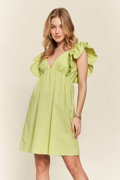ADORA Smocked Back Ruffled Cap Sleeve Babydoll Dress - Shop Style & More | Fresh Looks, Everyday Deals & Free Shipping