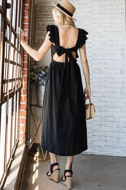 LINEN RUFFLE MID DRESS - Shop Style & More | Fresh Looks, Everyday Deals & Free Shipping