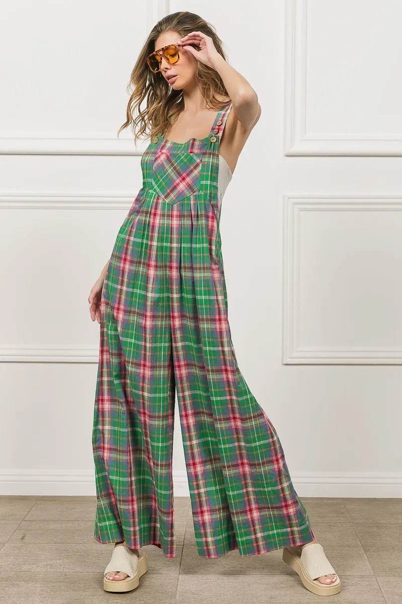 BiBi Multi Color Check Plaid Overall - Shop Style & More | Fresh Looks, Everyday Deals & Free Shipping