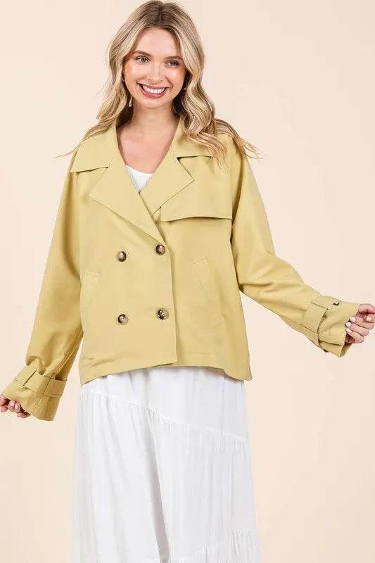 Mittoshop Double Breasted Long Sleeve Trench Coat Jacket - Shop Style & More | Fresh Looks, Everyday Deals & Free Shipping