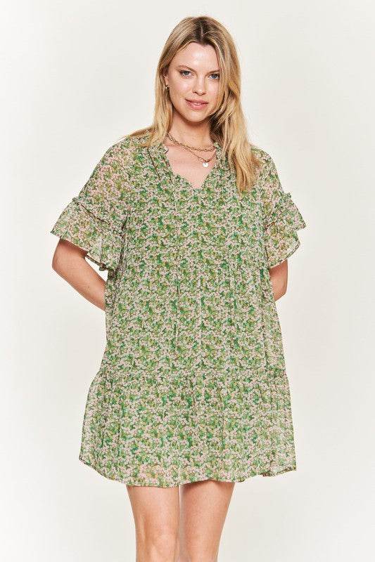 Floral print v-neck mini dress JBJ1054-1 - Shop Style & More | Fresh Looks, Everyday Deals & Free Shipping