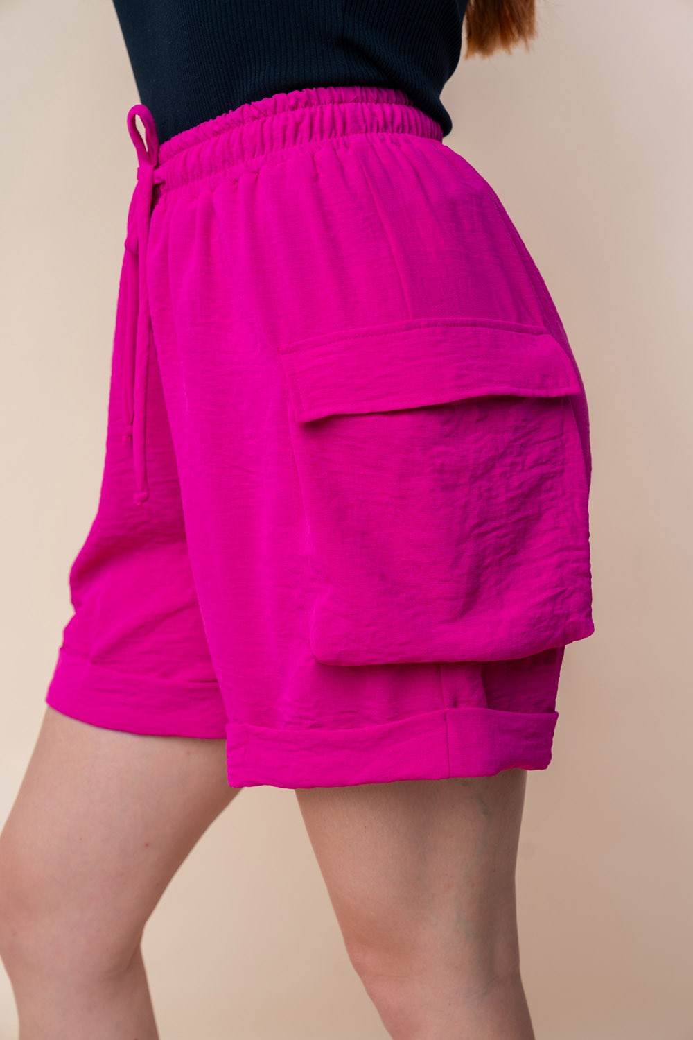 White Birch High Waisted Drawstring Knit Cargo Shorts - Shop Style & More | Fresh Looks, Everyday Deals & Free Shipping