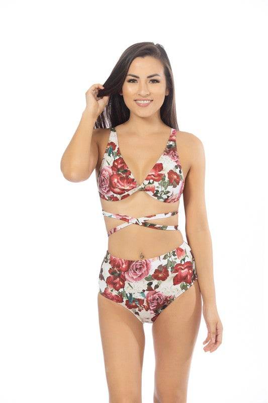 BRALETTE BIKINI SET, FLORAL PRINT,WRAP AROUND - Shop Style & More | Fresh Looks, Everyday Deals & Free Shipping