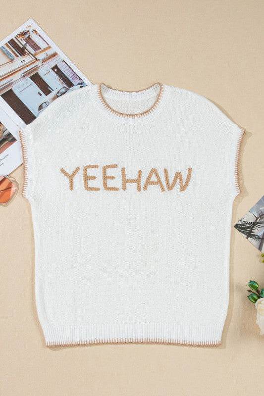 YEEHAW Stitch Edge Crew Neck Sweater Top - Shop Style & More | Fresh Looks, Everyday Deals & Free Shipping
