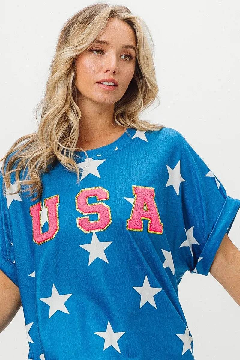 BiBi Fourth Of July Star Knit T-Shirt - Shop Style & More | Fresh Looks, Everyday Deals & Free Shipping