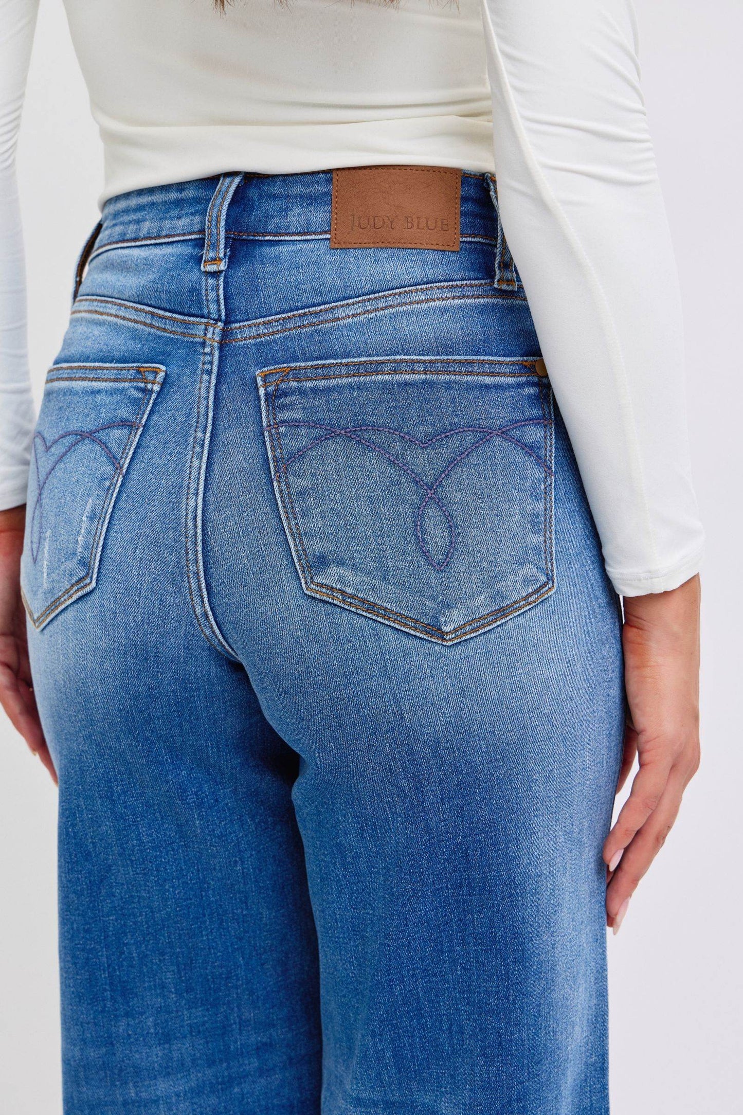 Judy Blue Full Size Distressed High Waist Wide Leg Jeans - Shop Style & More | Fresh Looks, Everyday Deals & Free Shipping