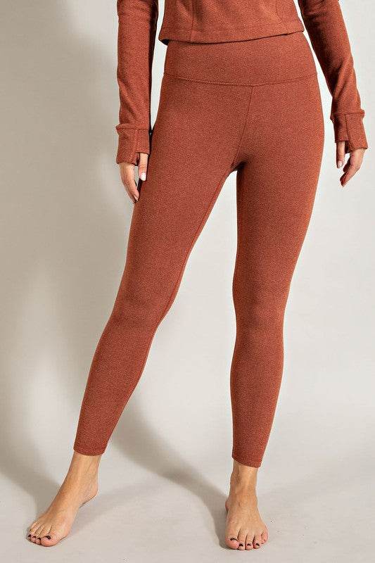 Rib Brushed Hi Waist Full Yoga Pants - Shop Style & More | Fresh Looks, Everyday Deals & Free Shipping