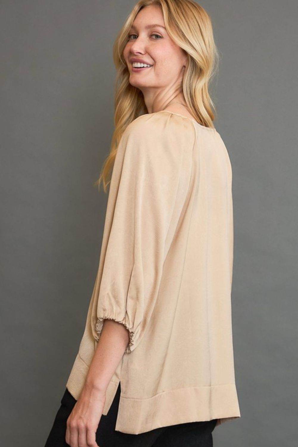 Umgee Full Size Crinkled Satin Top Plus Size - Shop Style & More | Fresh Looks, Everyday Deals & Free Shipping