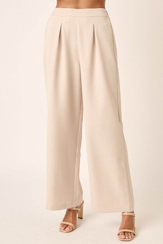 Mittoshop Inverted Pleat Detail Wide Leg Pants - Shop Style & More | Fresh Looks, Everyday Deals & Free Shipping