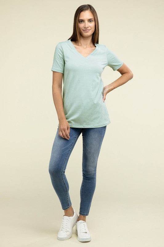Cotton V-Neck Short Sleeve T-Shirts - Shop Style & More | Fresh Looks, Everyday Deals & Free Shipping