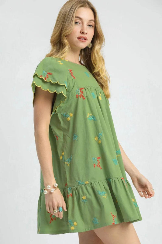 Umgee Floral Embroidered Short Sleeve Mini Dress - Shop Style & More | Fresh Looks, Everyday Deals & Free Shipping