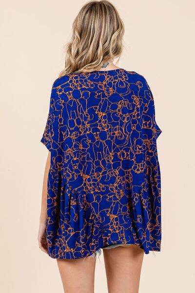 Mittoshop Abstract Print Round Neck Short Sleeve Top - Shop Style & More | Fresh Looks, Everyday Deals & Free Shipping