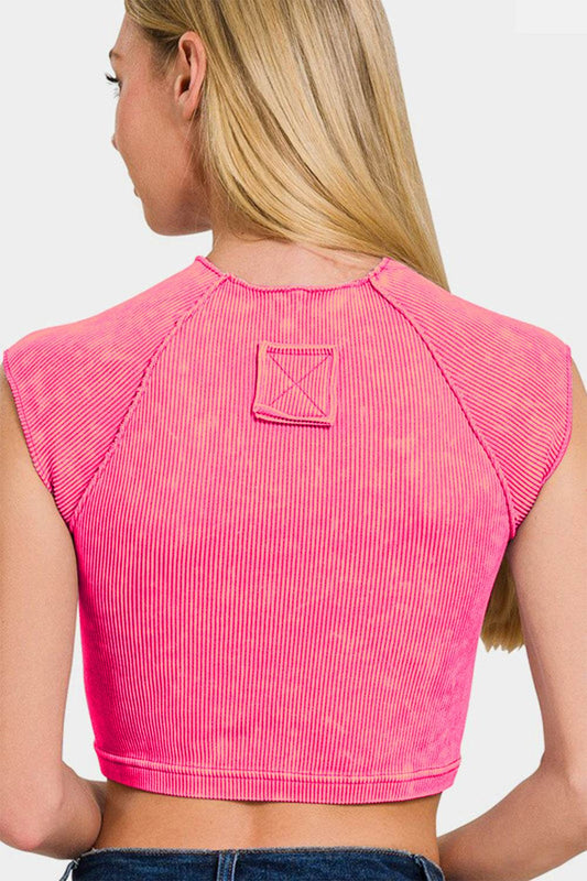 Zenana Ribbed Round Neck Cropped Top - Shop Style & More | Fresh Looks, Everyday Deals & Free Shipping