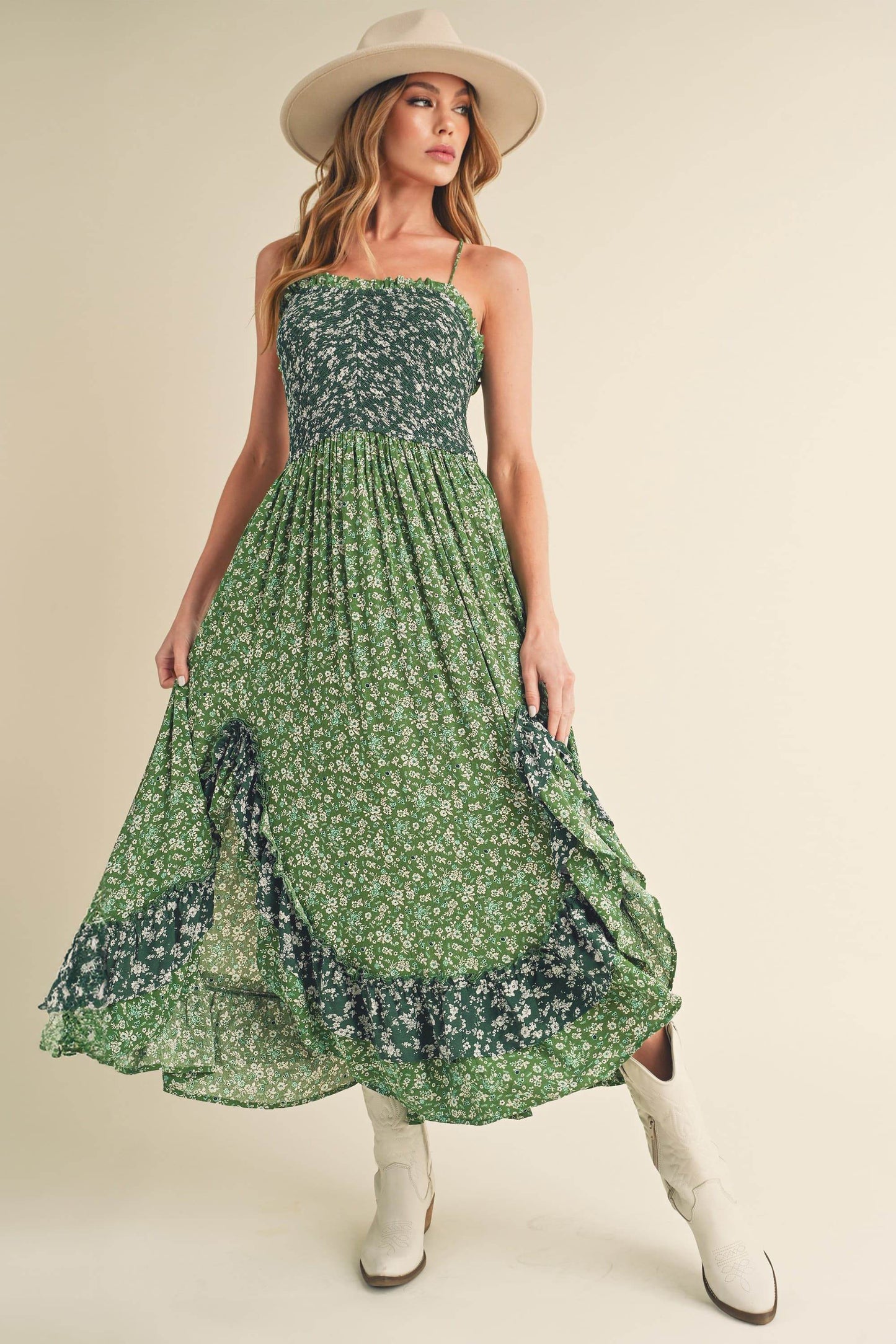 Aemi + Co Ditsy Floral Ruffled Hem Maxi Cami Dress - Shop Style & More | Fresh Looks, Everyday Deals & Free Shipping