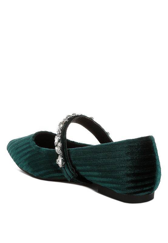 Dresden Diamante Brooch Velvet Ballerinas - Shop Style & More | Fresh Looks, Everyday Deals & Free Shipping