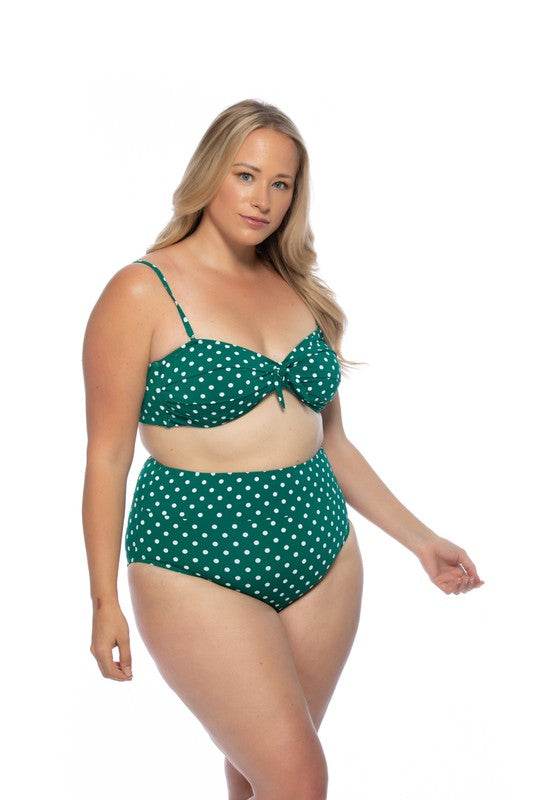 GREEN POLKA DOT HIGH WAIST BIKINI SET - Shop Style & More | Fresh Looks, Everyday Deals & Free Shipping