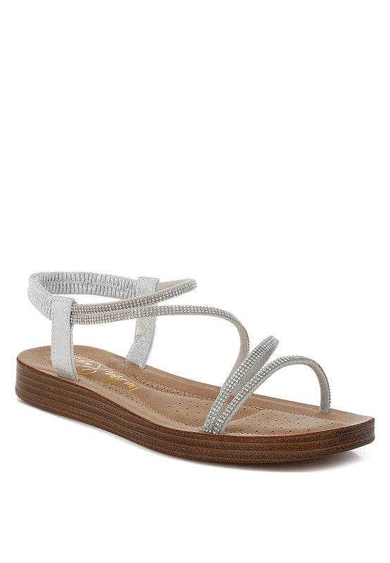 Ridayne Rhinestones Embellished Strappy Flats - Shop Style & More | Fresh Looks, Everyday Deals & Free Shipping