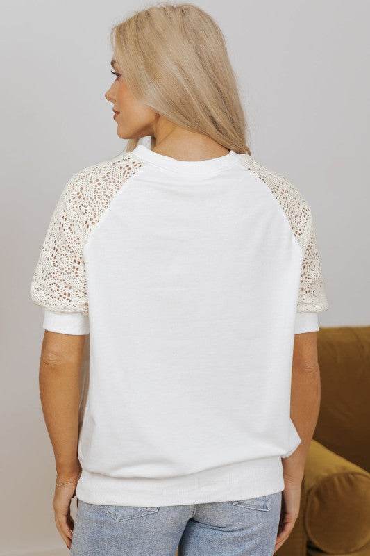 Paulina Lace Crochet Short Sleeve Top - Shop Style & More | Fresh Looks, Everyday Deals & Free Shipping
