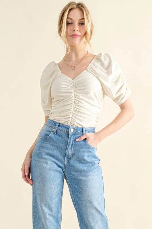 And The Why Buttery Soft Ruched Detailed Jersey Bodysuit - Shop Style & More | Fresh Looks, Everyday Deals & Free Shipping