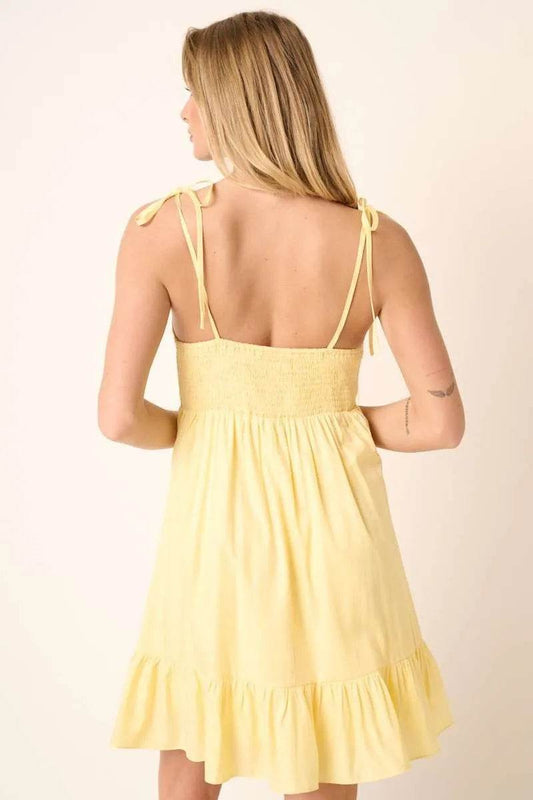 Mittoshop Ruched Detail Spaghetti Tie Mini Dress - Shop Style & More | Fresh Looks, Everyday Deals & Free Shipping