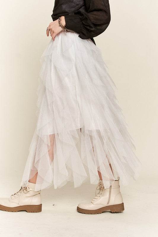 ADORA Ruffled Elastic Waist Midi Skirt - Shop Style & More | Fresh Looks, Everyday Deals & Free Shipping