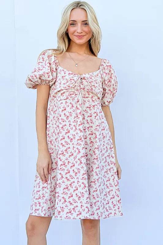 And The Why Lace Up Front Puff Babydoll Dress - Shop Style & More | Fresh Looks, Everyday Deals & Free Shipping