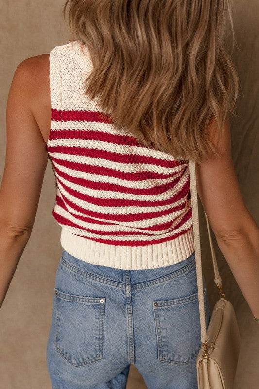 Robin Textured Knit Ribbed Hem Sweater Tank Top - Shop Style & More | Fresh Looks, Everyday Deals & Free Shipping