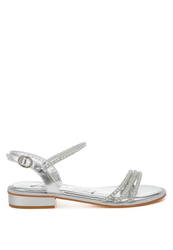 Nobbity Rhinestone Pearl Detail Flat Sandals - Shop Style & More | Fresh Looks, Everyday Deals & Free Shipping