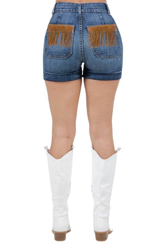 Willow Denim Fringe Short in Dark Wash - Shop Style & More | Fresh Looks, Everyday Deals & Free Shipping