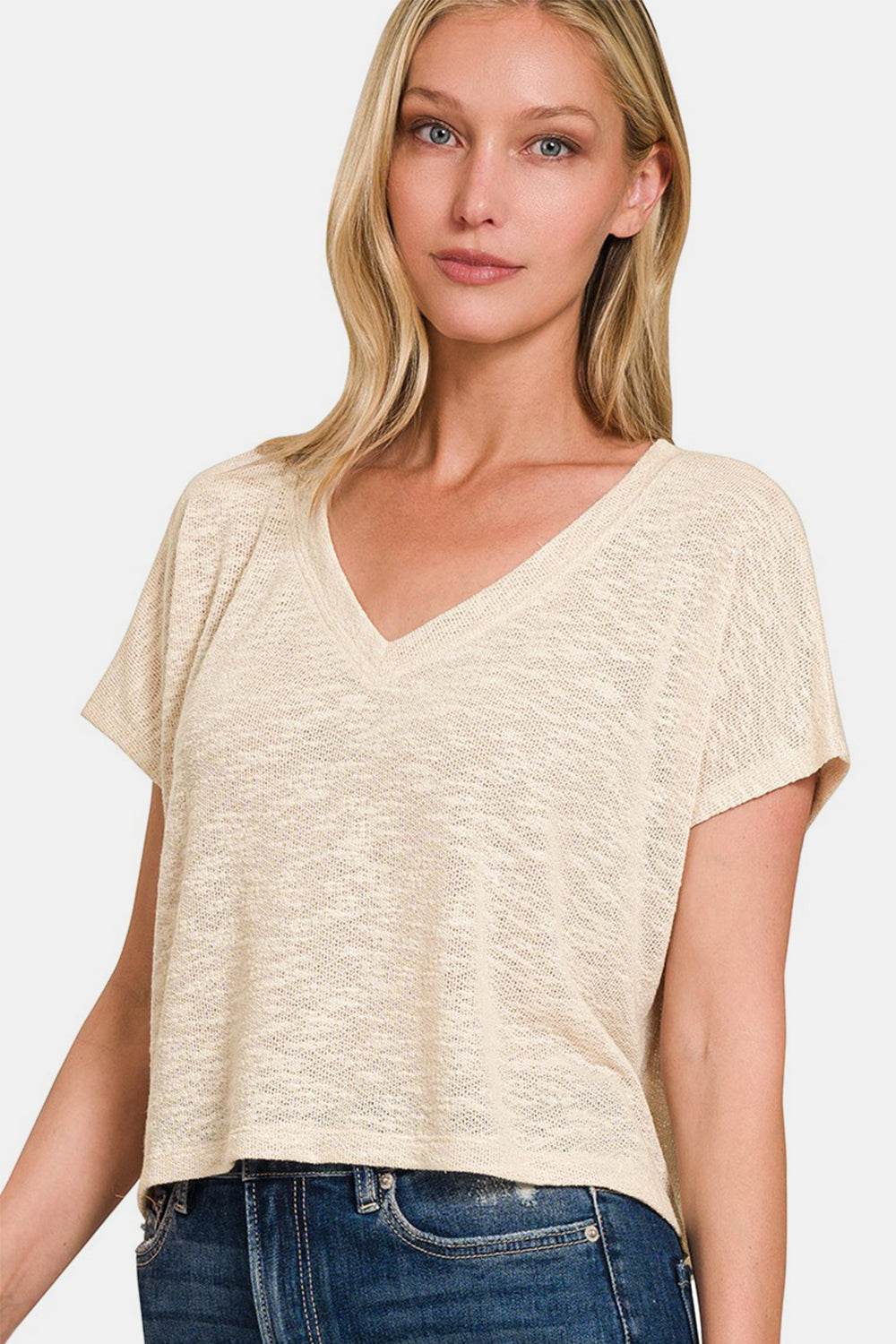 Zenana V-Neck Short Sleeve Crop T-Shirt - Shop Style & More | Fresh Looks, Everyday Deals & Free Shipping