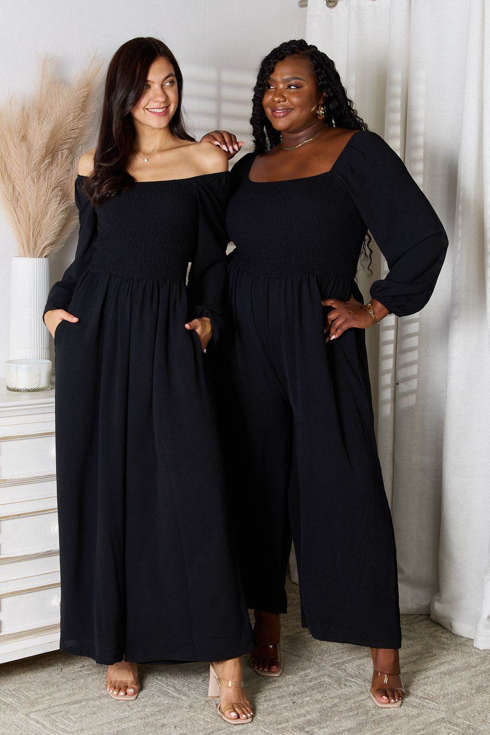 Double Take Square Neck Jumpsuit with Pockets - Shop Style & More | Fresh Looks, Everyday Deals & Free Shipping