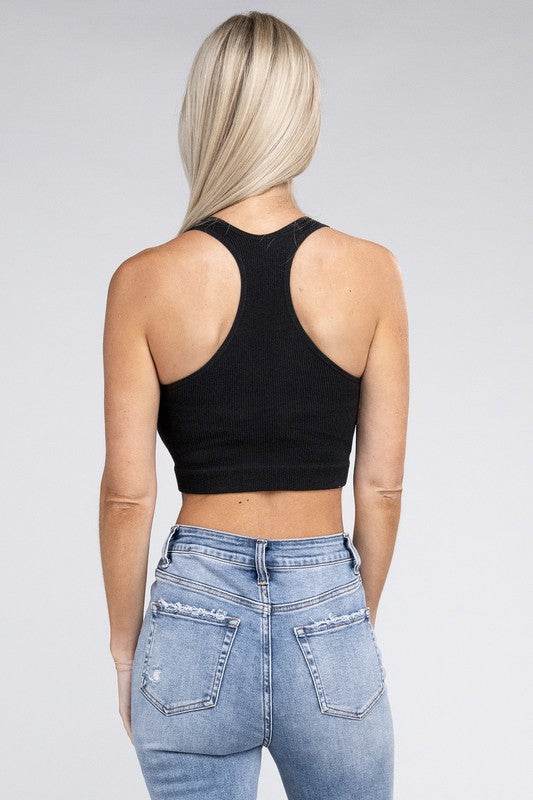 Ribbed Cropped Racerback Tank Top - Shop Style & More | Fresh Looks, Everyday Deals & Free Shipping