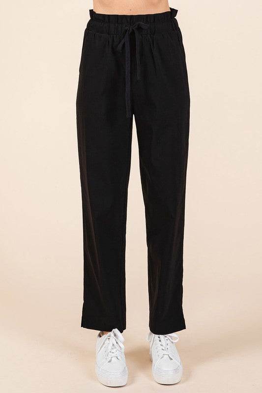 Mittoshop Paperbag Waist Tapered Straight Pants - Shop Style & More | Fresh Looks, Everyday Deals & Free Shipping