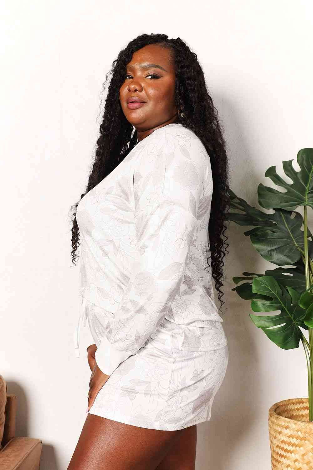 Double Take Floral Long Sleeve Top and Shorts Loungewear Set - Shop Style & More | Fresh Looks, Everyday Deals & Free Shipping