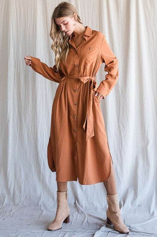 Button down shirt long dress PLUS 30-545P - Shop Style & More | Fresh Looks, Everyday Deals & Free Shipping