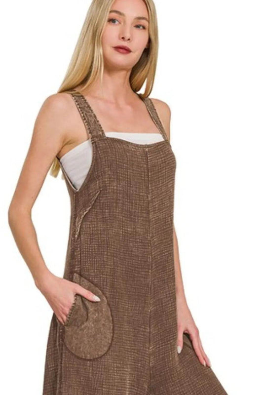 Zenana Double Gauze Washed Wide Leg Overalls - Shop Style & More | Fresh Looks, Everyday Deals & Free Shipping