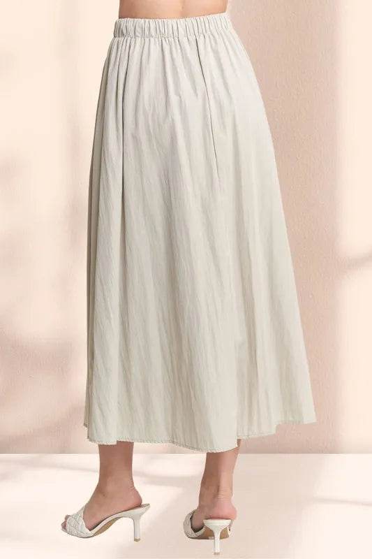 ADORA Drawstring Waist Crinkle Maxi Skirt - Shop Style & More | Fresh Looks, Everyday Deals & Free Shipping