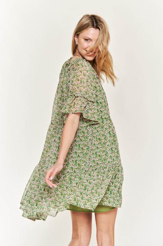 Floral print v-neck mini dress - Shop Style & More | Fresh Looks, Everyday Deals & Free Shipping