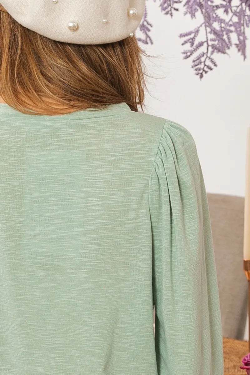 BiBi Slub Terry Puff Shoulder Sweatshirt - Shop Style & More | Fresh Looks, Everyday Deals & Free Shipping