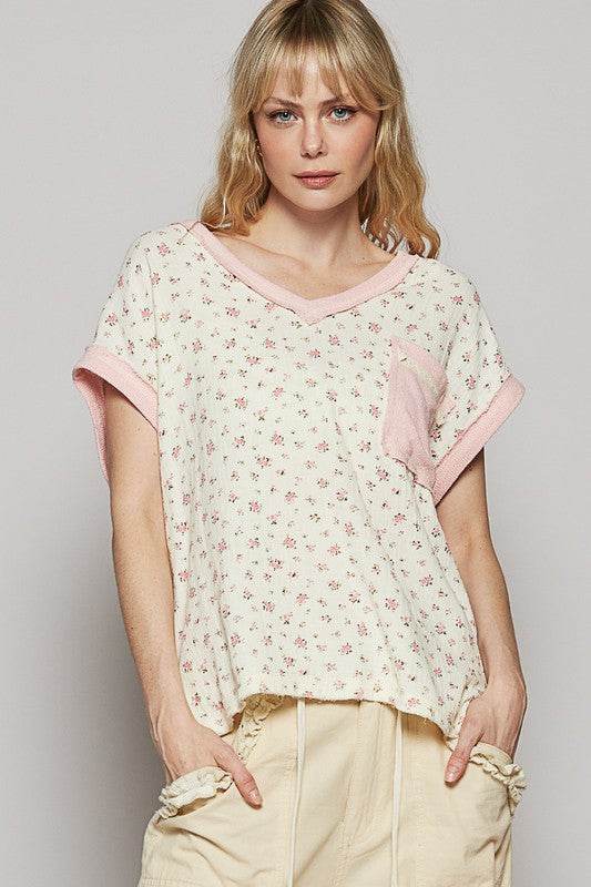 POL Floral V-Neck Short Sleeve T-Shirt - Shop Style & More | Fresh Looks, Everyday Deals & Free Shipping