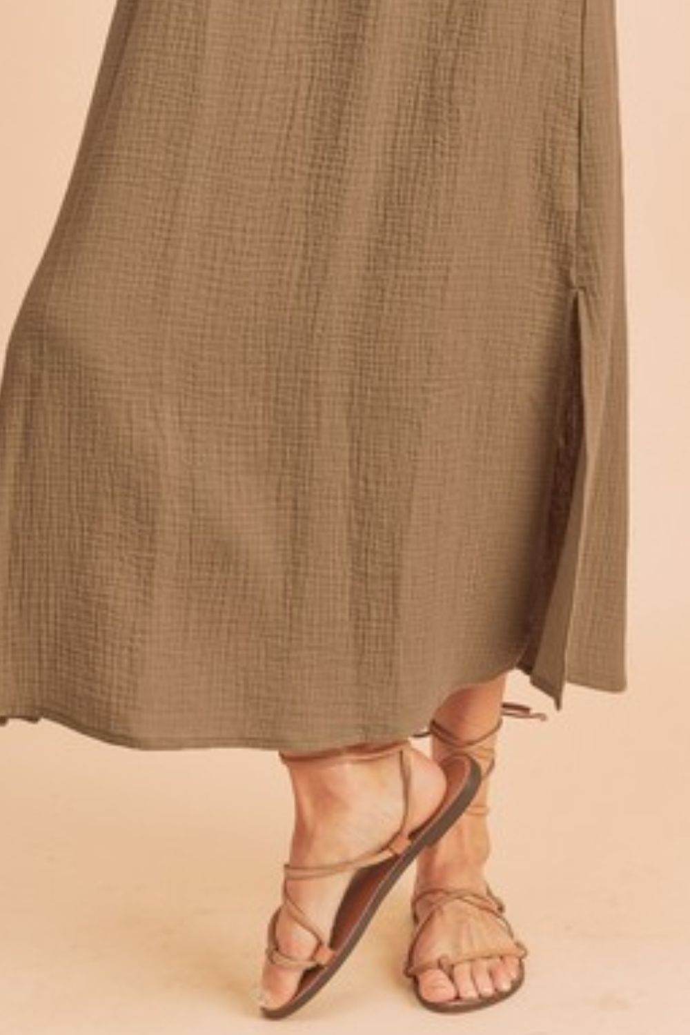 Aemi + Co Side Slit Round Neck Sleeveless Tank Dress - Shop Style & More | Fresh Looks, Everyday Deals & Free Shipping