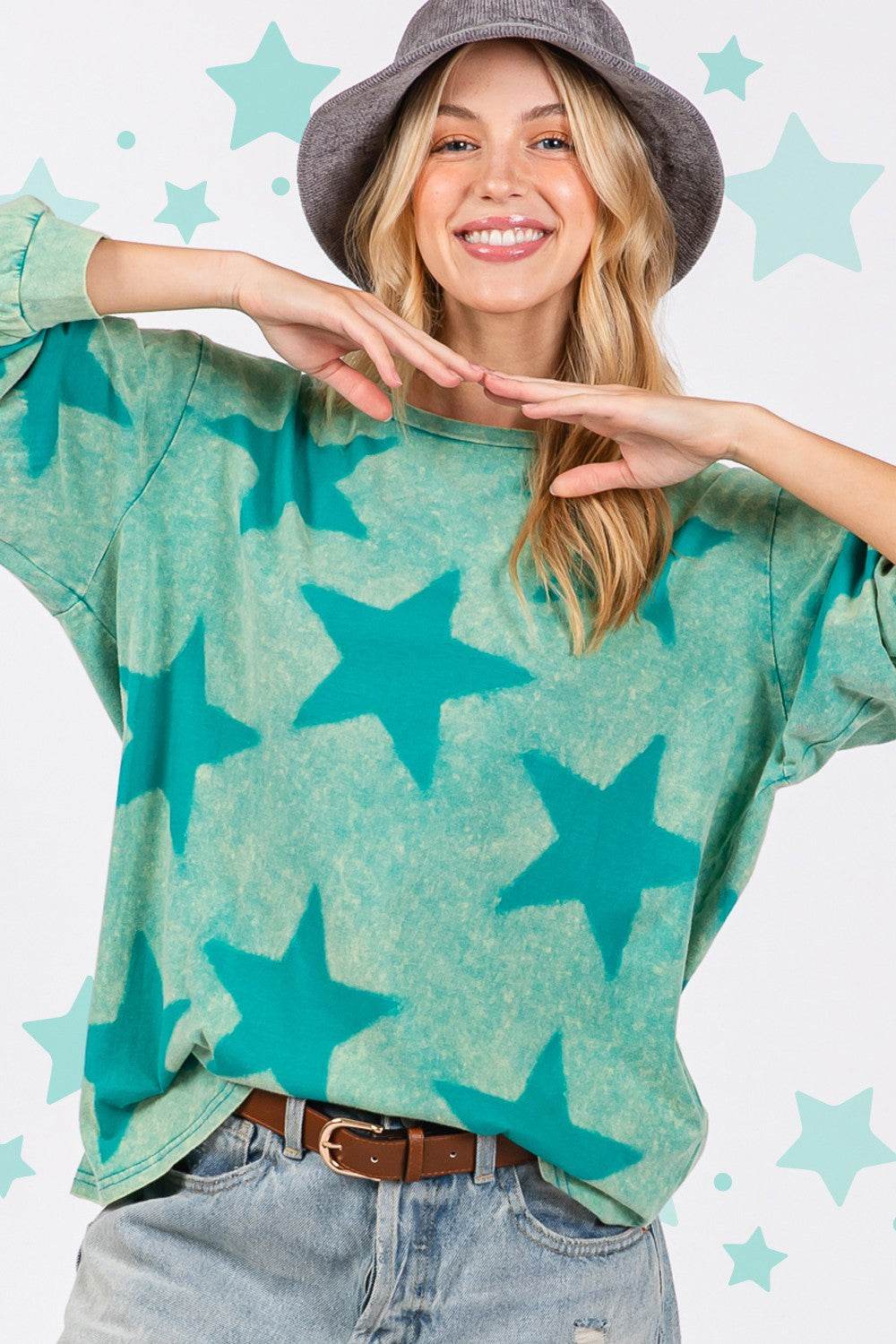 SAGE + FIG Mineral Wash Star Pattern T-Shirt - Shop Style & More | Fresh Looks, Everyday Deals & Free Shipping