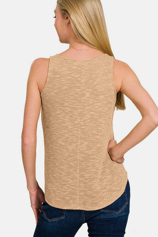 Zenana V-Neck Curved Hem Tank - Shop Style & More | Fresh Looks, Everyday Deals & Free Shipping