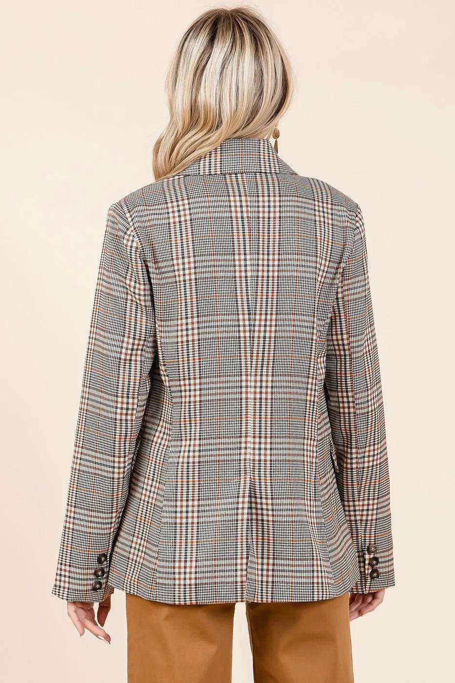Mittoshop Plaid Double Breasted Relaxed Fit Blazer - Shop Style & More | Fresh Looks, Everyday Deals & Free Shipping