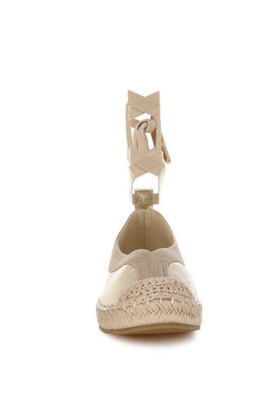 Zayal Metallic Detachable Lace Espadrilles - Shop Style & More | Fresh Looks, Everyday Deals & Free Shipping