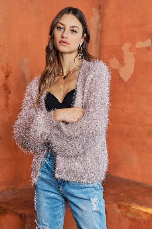 ADORA Fuzzy Sweater Cardigan - Shop Style & More | Fresh Looks, Everyday Deals & Free Shipping