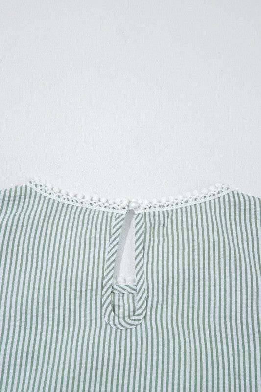 Meredith Stripe Lace Patchwork Crew Neck Tank Top - Shop Style & More | Fresh Looks, Everyday Deals & Free Shipping
