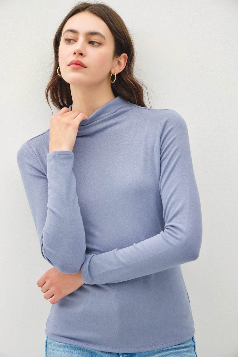Be Cool Mock Neck Long Sleeve T-Shirt - Shop Style & More | Fresh Looks, Everyday Deals & Free Shipping