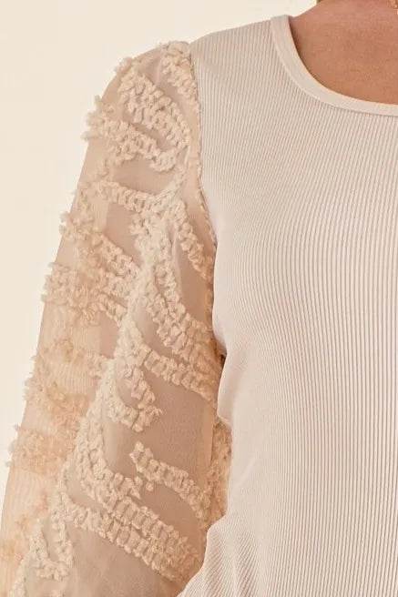 And The Why Textured Puff Sleeve Bodysuit - Shop Style & More | Fresh Looks, Everyday Deals & Free Shipping